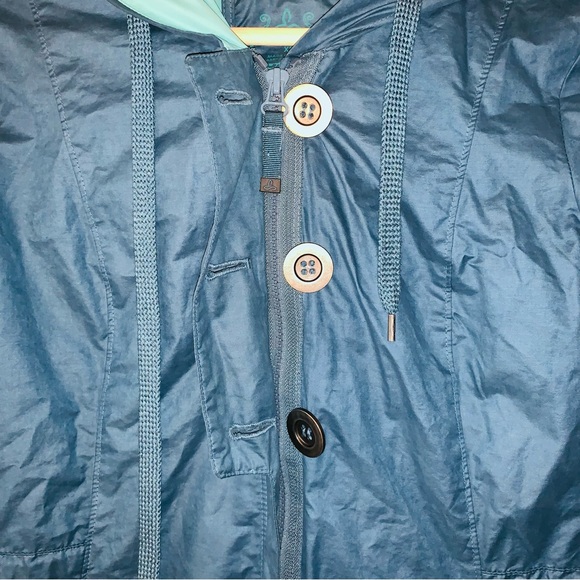 Prana Teal Abby Utility Button Zip Hooded Lined Windbreaker Jacket XS - Picture 3 of 6
